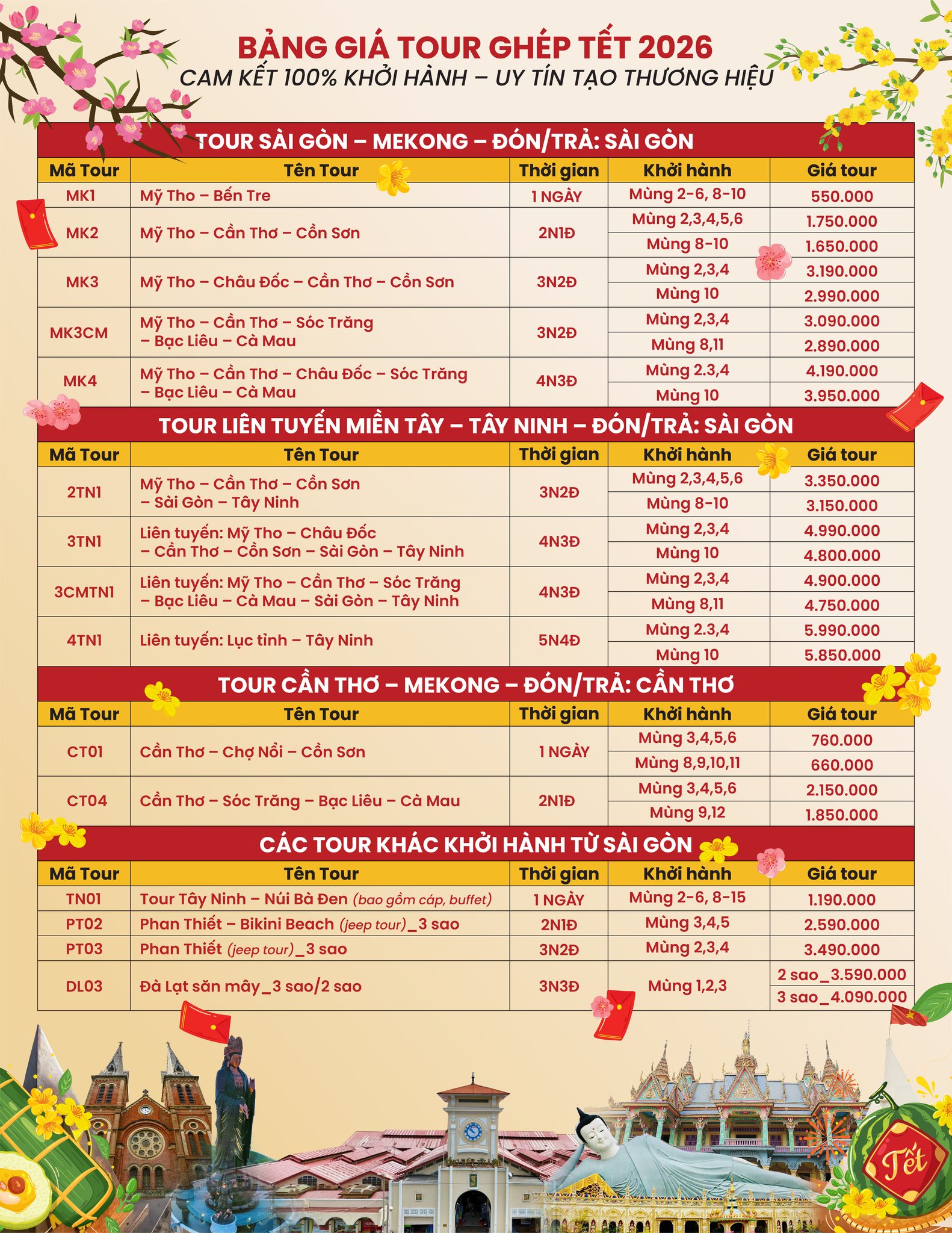 TOUR TẾT NỘI ĐỊA